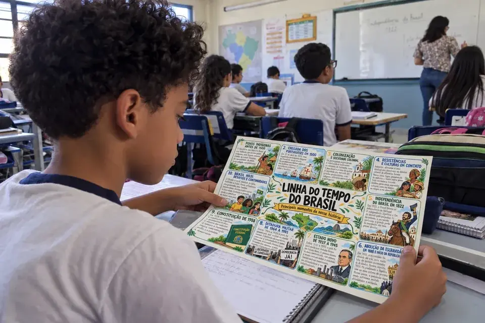 Acompanhando a aula na escola